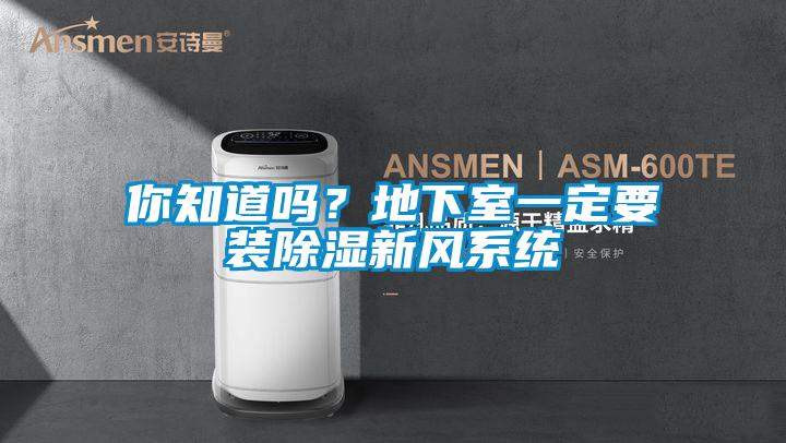 你知道嗎?地下室一定要裝除濕新風系統